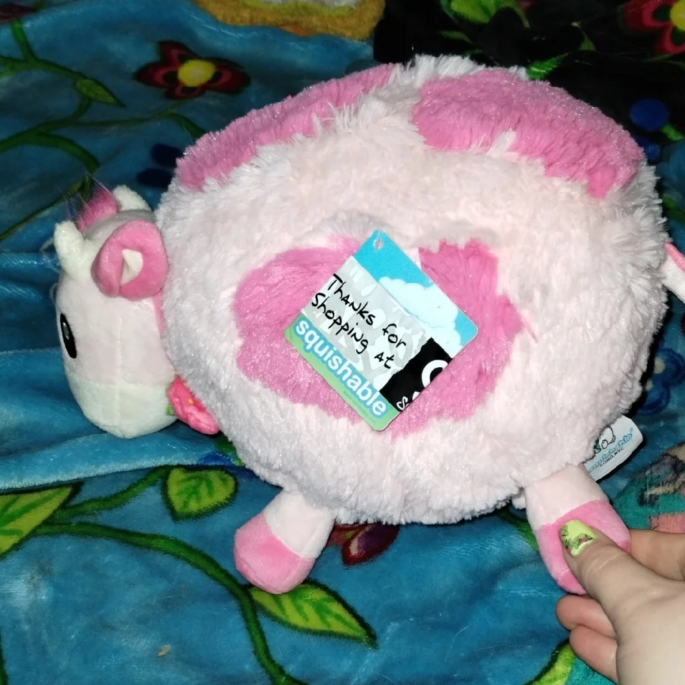 Plush Pink and White Sheep Toy